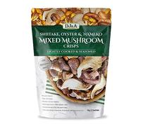 DJ & A Mixed Mushroom Shiitake, Nameko & Oyster Crisps, Healthy Ready to Eat Snacks, No MSG, Non-GMO, 12 x 30g Pack