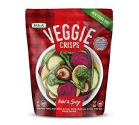 DJ&A Veggie Crisps Hot & Spicy 90g - Air Dried Mixed Vegetable Crisps with Real Spices, Natural Healthy Snack from Fresh Veggies - Vegan Friendly, Non-GMO, No MSG, Gluten Free Snack Pack