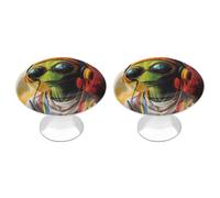 DJ Aliens Reggae 2 Pack Cabinet Pulls Stainless Steel Kitchen Cabinet Knobs Round Dresser Drawer Knobs