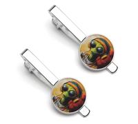 DJ Aliens Reggae Classic Tie Clips for Men Regular Necktie Bar Pins Suitable for Wedding Business