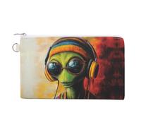 DJ Aliens Reggae Cute Coin Purses for Women Men Lightweight Portable Zero Wallet Pouches with Zipper