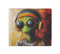 DJ Aliens Reggae Fashion Leather Wallet for Men Classic Lightweight ID Credit Card Coin Purses