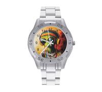 DJ Aliens Reggae Trendy Wrist Watches for Men Classic Business Stainless Steel Band Quartz Watch