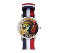 DJ Aliens Reggae Trendy Wrist Watches for Unisex Classic Casual Braided Strap Quartz Watch