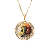 DJ Aliens Reggae Women's Diamond Necklace Shiny Rhinestones Pendant Jewel Necklaces Romantic Trendy