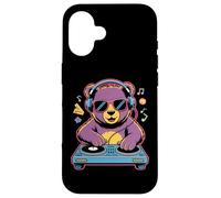 DJ Animal Spinning Beats Music Bear Case for iPhone 16