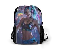 DJ Anime Beauty Trendy Drawstring Backpack Lightweight Gym Bag with Shoes Compartment Printed String Daypack
