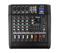 DJ Au-dio Mixer Amplifier DJ Controller Sound Mixer 600wx2 16 Bit DSP Effect 4 Channel for Party Performance Computer Stage