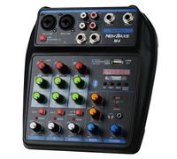DJ Audio Mixer, DJ Mixers, 4 Channel Sound Board with Bluetooth, New BAXS XRL/1/4" Mixer Plate, 48V Phantom USB/MP3 Computer Input