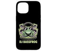 DJ BASSFROG EDM Rave Bass Music Frog With Headphones Case for iPhone 15