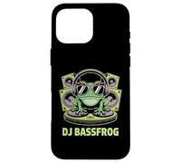 DJ BASSFROG EDM Rave Bass Music Frog With Headphones Case for iPhone 16 Pro Max