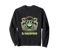 DJ BASSFROG EDM Rave Bass Music Frog With Headphones Sweatshirt