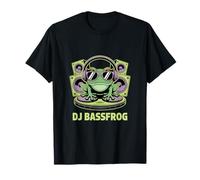 DJ BASSFROG EDM Rave Bass Music Frog with Headphones T-Shirt