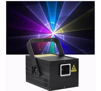 DJ Beam Effect 3W RGB Full Color Light 3D Animation Patterns 3000MW Scanner Stage ILDA DMX512 & Strobe Party Light for Disco Karaoke Christmas Club Birthday Bar-1 Pack