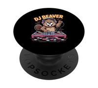 Dj Beaver Music Party Fun Sound Vibes PopSockets Adhesive PopGrip