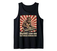 DJ Bigfoot Saw Me Headphones Retro Vintage Vinyl Sasquatch Tank Top