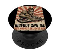 DJ Bigfoot Saw Me Nobody Believes Him Retro Vinyl Sasquach PopSockets Adhesive PopGrip