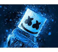 DJ Blue Neon Lights Wall Art Photo Picture Print Poster A4