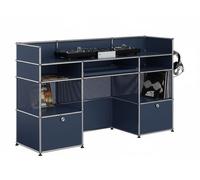 DJ booth standing desk 175 cm wide USM Haller steel blue - KP_USM LOOK BOOK Media 66 34