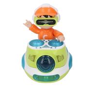 DJ Bouncing Beat Rock Boy Dancing Toy, DJ Bouncing Toy with Music Flashing Light Universal Wheel Automatic Movement Robot Toy Car for Toddlers (Green)