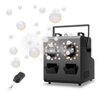DJ Bubble Machine With RGB Lighting Effects, 1200W Dual Nozzle Smoke Bubble Generator, 11CH DMX512 Support, Wireless Remote, 20FT Bubble Reach, 26FT Fog Distance For Dance Floors And Performances
