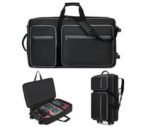 DJ Case with Wheels Compatible with DDJ FLX10/1000/1000SRT/REV7/REV5/SCLIVE 4,DJ Controller Case for Pioneer DJ Equipment,DJ Controller Bag with Multi-pocket for DJ Accessories,Soft DJ Backpack