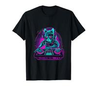 DJ Cat Beatmaker EDM Turntable DJ Cat Techno House Music T-Shirt