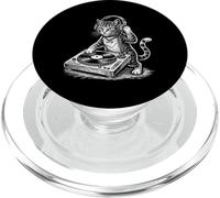 Dj Cat Music Lover Audio Producer Record Spinner Mixing PopSockets PopGrip for MagSafe