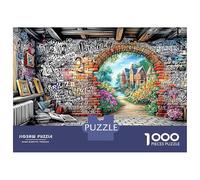 DJ Cat Night 1000 Pcs 3-Layer Cardboard Graffiti Tunnel Classic Puzzle, Ultra Hard for Adults, Stress Relief, Wall Decor & Family Game Night Gift 38x26cm/1000pcs