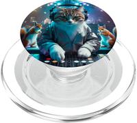 DJ Cat Party Squirrels Music Fun Retro Vibes PopSockets PopGrip for MagSafe
