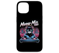 DJ Cat Retro Synthwave Meow Mix 1985 Night City Case for iPhone 13