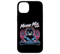 DJ Cat Retro Synthwave Meow Mix 1985 Night City Case for iPhone 14 Plus