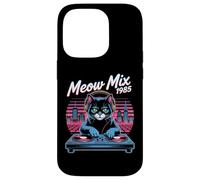 DJ Cat Retro Synthwave Meow Mix 1985 Night City Case for iPhone 14 Pro