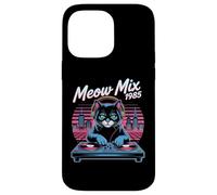 DJ Cat Retro Synthwave Meow Mix 1985 Night City Case for iPhone 14 Pro Max