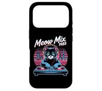 DJ Cat Retro Synthwave Meow Mix 1985 Night City Case for iPhone 17 Pro