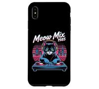 DJ Cat Retro Synthwave Meow Mix 1985 Night City Case for iPhone XS Max