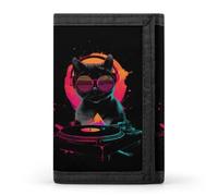 DJ Cat Slim Trifold Wallet for Men ID Window