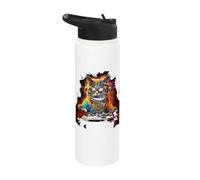 DJ Cat with Headphones and Sunglasses Disco Cats Stainless Steel Insulated Water Bottle