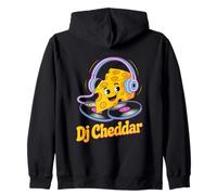 Dj Cheddar Cheese Headphones Vinyl Vibe Zip Hoodie