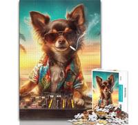 Dj Chihuahua JigsawPuzzle 1000 Pieces for Adults,Challenging To Complete But Fun And Humorous with Matching Poster And Trivia Sheet (38x26cm)