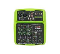 DJ Console Audio Mixer With Bluetooth 48V Phantom Power Delay Repaeat Effect Sound Mixing Console USB 4/6 Channel(Green,4 channels)