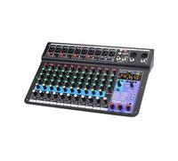 Dj Console Micfuns Stage Audio 12 Channel 48v Mixer With Usb Computer Bluetooth Built-In Digital Effect Mixer For Music Recording Studio Live Stage Yoube Tiktok