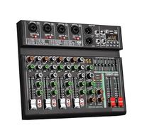 DJ Controller, 4 Channel 256 DSP Effect Mixer Record PC 48V Phantom Power USB Sound Mixers Bluetooth DJ Console Mixing For Karaok