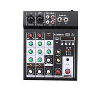 DJ Controller, 4 Channel Au-dio Mixer Sound Console MP3 Playback BT Console Digital Au-dio Mixer Reverb Effect 3-band EQ DC 5V Power Supply