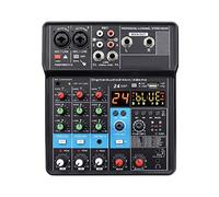 DJ Controller 4 Channel Bluetooth Mini Audio Mixer Sound Card DJ 16 Digital Effects Noise Reduction Console USB Record For Singing for Dj Lights Par Lights Moving