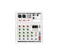 DJ Controller, 4 Channel MINI Mixer Professional Digital Mixer Dj Console With USB Portable Mixer For Live Mixing Singing(Bianco)
