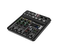 DJ Controller, 4 Channel Sound Mixer Mixer With 48V Phantom Power USB Bluetooth Studio DJ Console