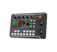 DJ Controller Audio Mixer Live Sound Card Microphne Mobile Phone Voice Changer Karaoke For Broadcast Recording KTV Game Music for Dj Lights Par Lights Moving(Nero)