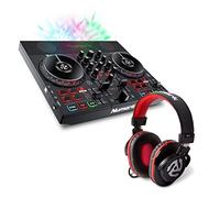 DJ Controller Bundle - DJ Set with Built in Speakers, Party Lights, DJ Mixer, Audio Interface and DJ Headphones - Numark Party Mix Live and HF175