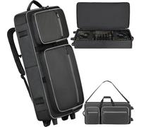DJ Controller Case with Wheels Compatible with DDJ FLX10 / DDJ-GRV6 / 1000 / 1000SRT / REV7 / REV5 / SC LIVE 4, Rolling DJ Bag Padded Backpack Soft with Multi-pocket for DJ Controller and Accessories